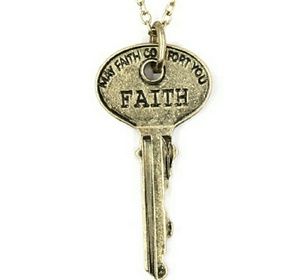 Faith Stamped Key Necklace